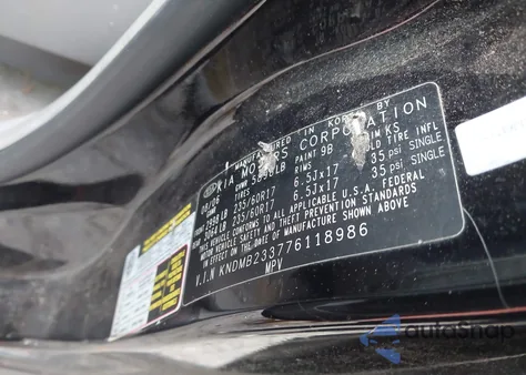 2007 Kia Sedona Ex z USA, uszkodzony, nr VIN KNDMB233776118986